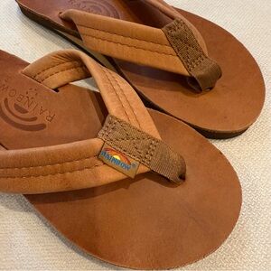 Rainbow Wide Strap Brown Sandals Women’s Small